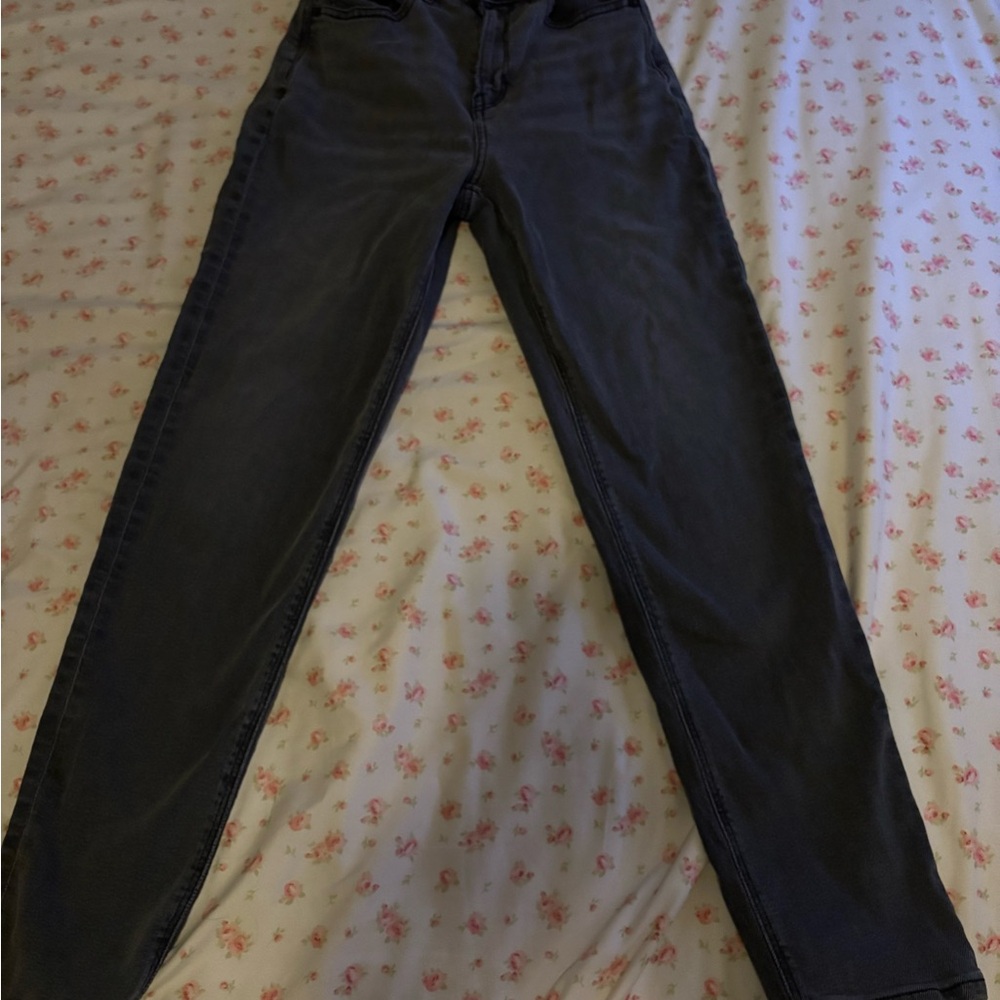 American Eagle Outfitters Dark Gray/black High Rise Mom Jeans